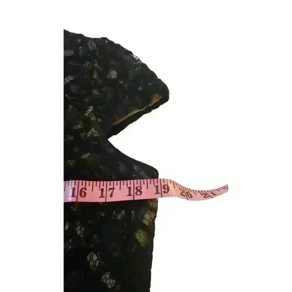 SUZI CHIN for‎ MAGGY BOUTIQUE Black CAP Sleeve LACE Cocktail DRESS LBD Size 12P - Picture 10 of 11